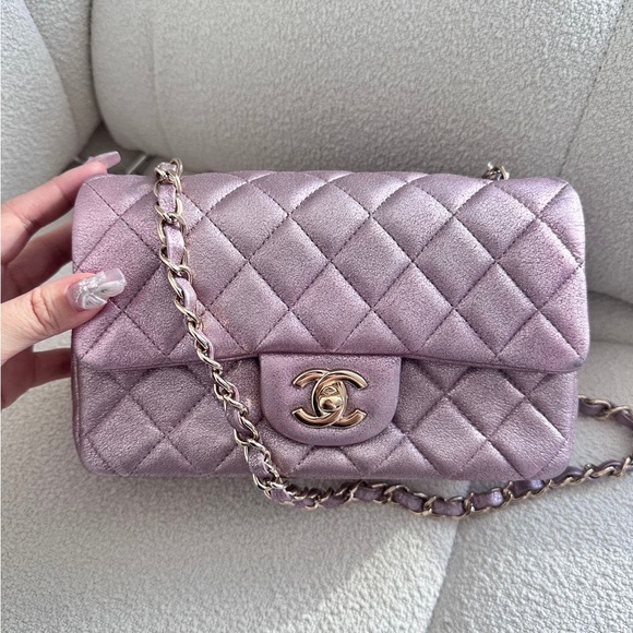 SOLD - CHANEL Iridescent Lambskin Mini Rectangular Flap Bag - Picture 5 of 7